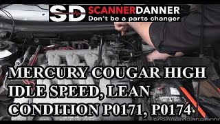 Mercury Cougar high idle speed, lean condition P0171, P0174