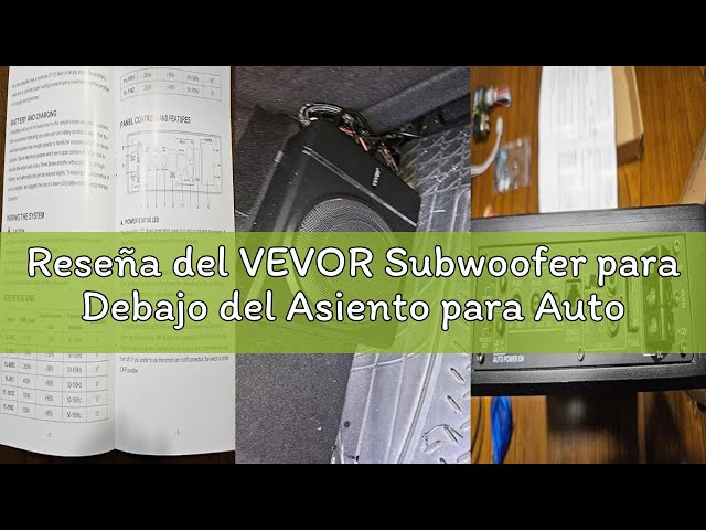 Vídeo relacionado con VEVOR Subwoofer para Debajo del Asiento para Automóvil 203 mm 400 W Altavoz Compacto para Coche Amplificador Incorporado Entrada Bajo Controlador de Volumen Control Remoto con Cable