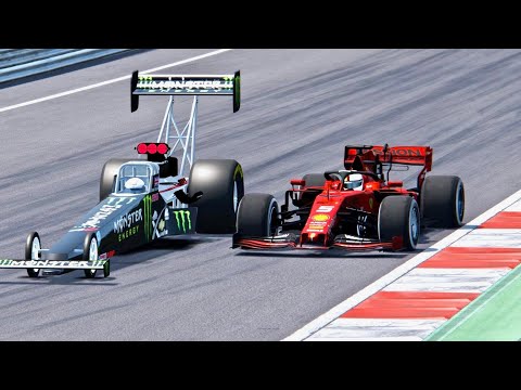Ferrari F1 2019 vs Top Fuel Dragster - Drag Race