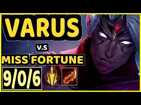 CATAN (VARUS) vs MISS FORTUNE - 9/0/6 KDA BOTTOM ADC CHALLENGER GAMEPLAY - KR