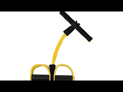 Sesiyoiu Foot Pedal Resistance Band with Handle, 3-Tube Multifunction Adjustable Yoga Elastic Exercise Bands, Home Workout Equipment for Women & Men to Abdomen, Waist, Arm, Core/ABS, Leg (Orange) video review thumbnail