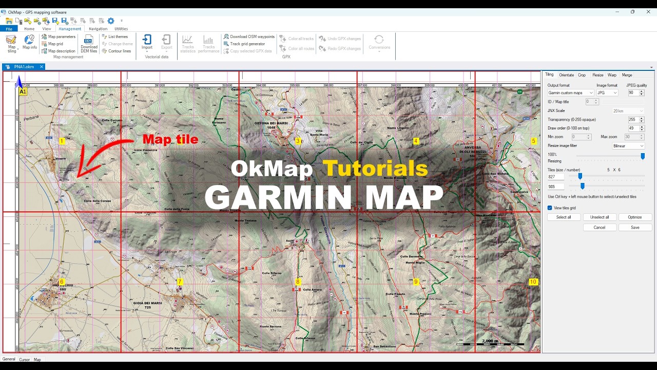 OkMap Tutorial - Creating a Garmin Custom Map (KMZ, Tiling, Google Earth)