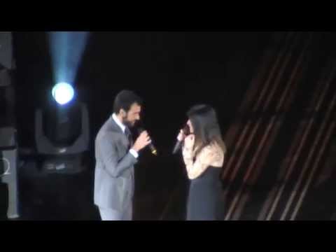 Taormina 18 maggio 2014: Laura Pausini e Marco Mengoni in Concerto.