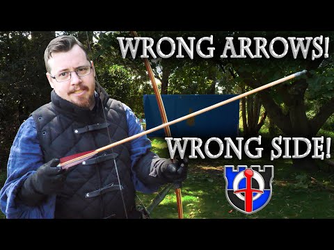 Shooting with the WRONG ARROWS and "WRONG" SIDE on a Medieval WARBOW / LONGBOW