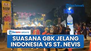 Suasana di Plaza Utara Gelora Bung Karno Jelang Kick Off Indonesia melawan Saint Kitts & Nevis