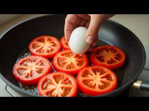 1 Tomate mit 3 Eiern! Schnelles Frühstück in 5 Minuten!