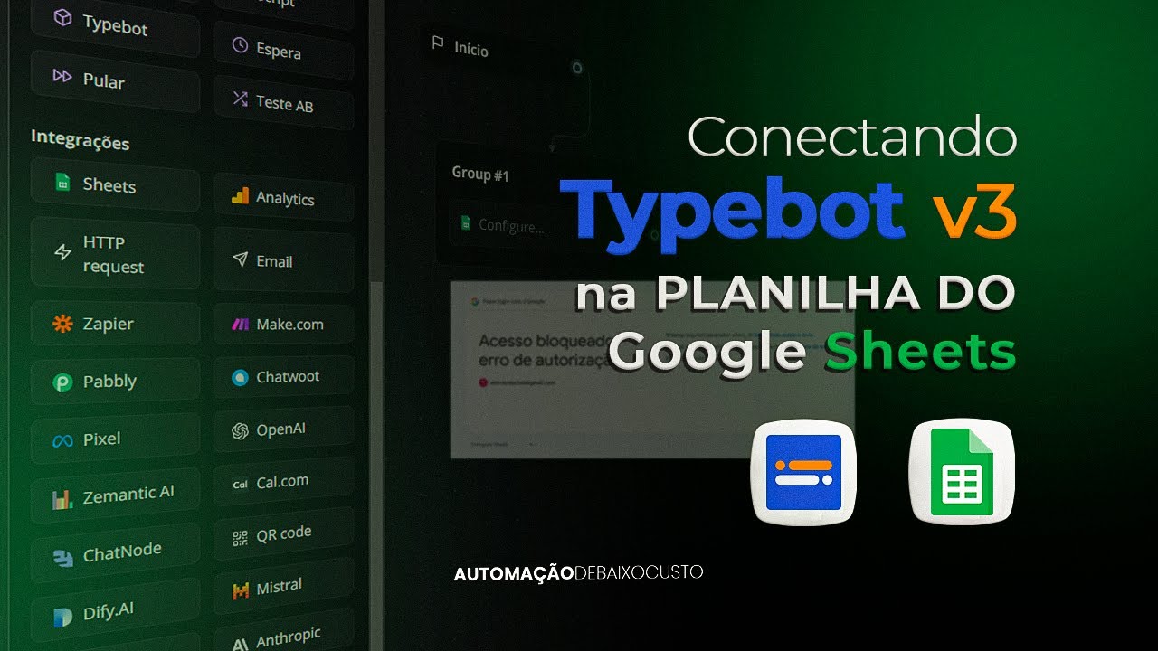 Conectando Typebot V3 no Google Sheets