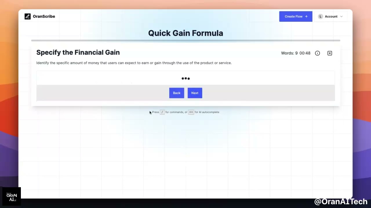 OranScribe - Quick Gain Formula 🚀