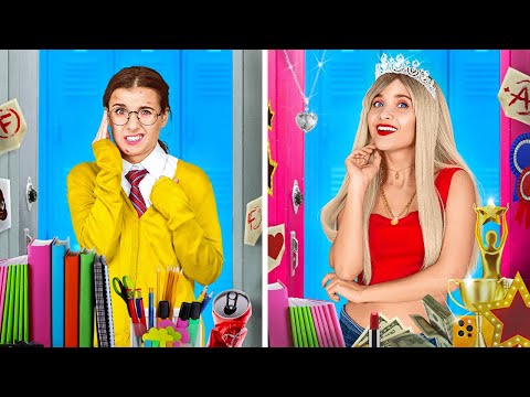 POPULAR VS NERD AT SCHOOL || Cool Tricks And Hacks! Funny Situation by 123GO! SCHOOL