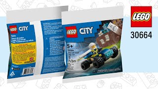 YouTube thumbnail: LEGO City Police Off-Road Buggy Car (30664)[35 pcs] Speed Build @TopBrickBuilderLite