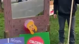 L'immagine di Giorgia Meloni viene decapitata: il video delle polemiche