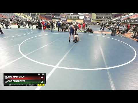 98 Lbs Champ. Round 1 - Burke Malyurek, WY Vs Jacob Penzkover, WI Be3a