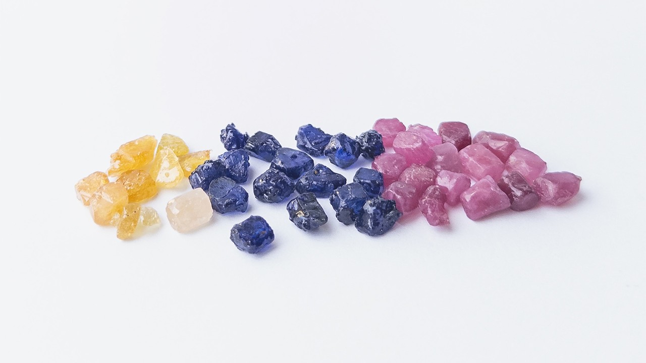 Multi Precious - Ruby, Blue & Yellow Sapphire | Undrilled Rough | 6-7mm Bead Size | 102 Carats video