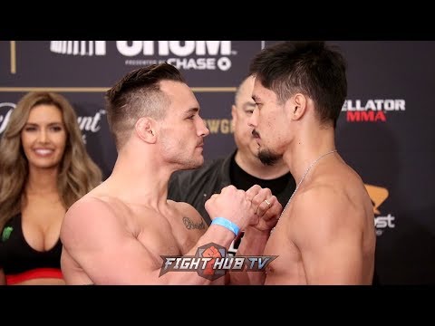 MIKE CHANDLER VS GOTI YAMAUCHI FULL WEIGH IN & FACE OFF VIDEO - BELLATOR 192