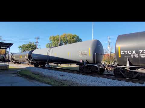 CSX K706-10 Loaded Ethanol Charlotte, NC by Graham w/BC Rail leader and CSX SD70MAC as rear DPU.