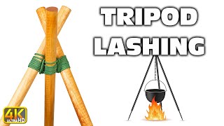 Create a Tripod From Ropes and Poles - Tripod Lashing (4k UHD) #knottying
