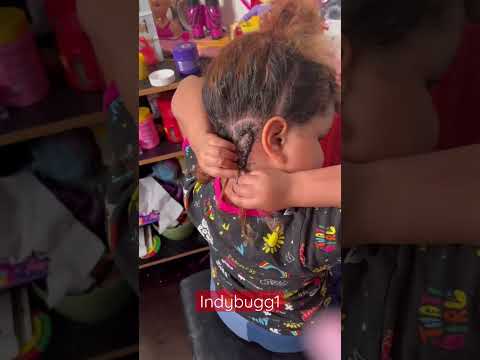 Can Indy braid a heart braid 🤔 #heartbraid  #indybugg1  #shorts
