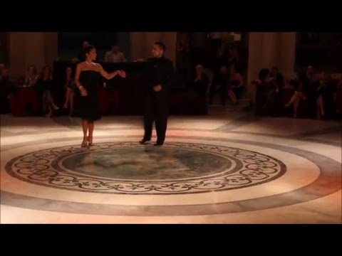 Jonathan Saavedra  and  Clarisa Aragon  are  dancing  to  "  Bien milonga  "  by  Osvaldo Pugliese