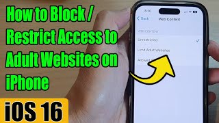 iOS 16: How to Block/Restrict Access to Adult Websites on iPhone