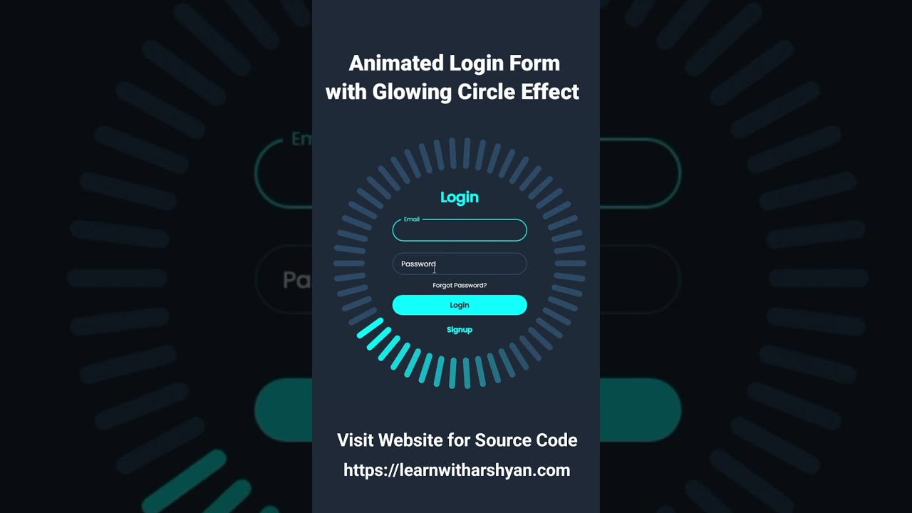 Animated Login Form with Glowing Circle Effect | HTML CSS Tutorial #learnwitharshyan