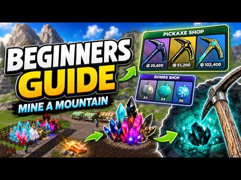 BEGINNERS GUIDE for MINE A MOUNTAIN (Pickaxes, Upgrades, Crystals) Roblox