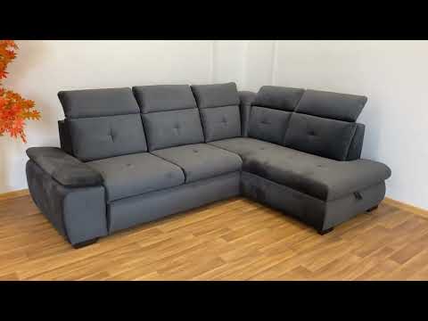 Rohová sedací souprava CATRINE, grafitová