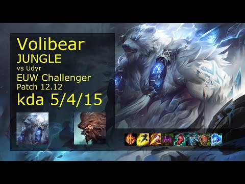 Volibear Jungle vs Udyr - EUW Challenger 5/4/15 Patch 12.12 Gameplay