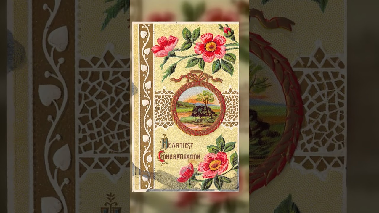 Heartiest Congratulations, Embossed Linen Postcard, 1912 Video