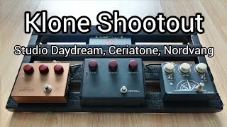 Video thumbnail for Klon Centaur clones shootout: Studio DayDream KCM-OD, Ceriatone Centura, Nordvand No. 1 Signature by John Mayer Gear