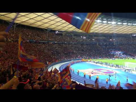 Final Champions Berlin 2015   Espectacular Himno del Barça en el Olímpico de Berlín