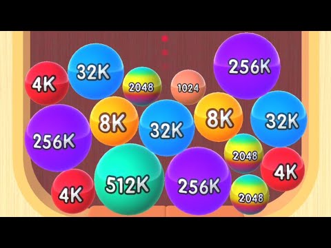 2048 Balls 3D Gameplay - Unlock 512k, 1024 Merge Number Game