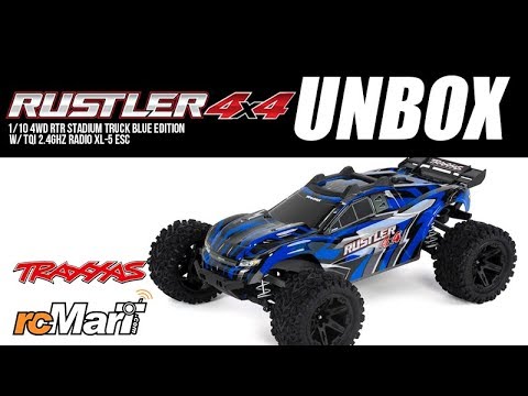 Traxxas Rustler 4X4 1/10 4WD RTR Stadium Truck Blue Edition Unbox!