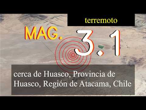 Un terremoto de magnitud 3,1 se produjo cerca de Huasco, provincia de Huasco, Región de Atacama, Ch