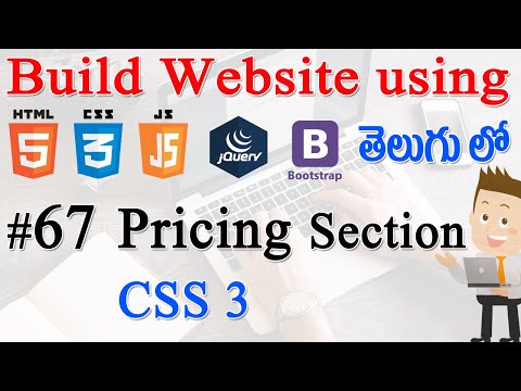#67 How to Build Website using Html, CSS, JS, jQuery, Bootstrap - Building Pricing Section CSS 3