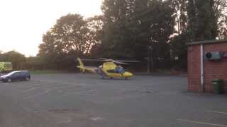preview picture of video 'Air ambulance take off from desborough cons car park....'