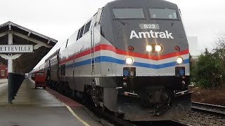 preview picture of video 'Part 2:AMTK #822 LEADING PO90 W/ AWESOME HORNSHOW AND 3 TRAIN MEET!!!'