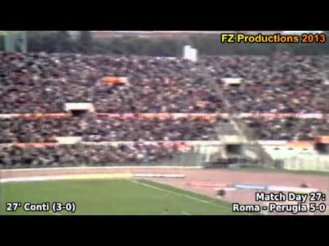 Serie A 1980-1981, day 27 Roma - Perugia 5-0 (Conti goal)