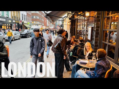Amazing Friday Evening Walking Tour in London | Soho to Covent Garden | 4K HDR virtual Walking tour 
