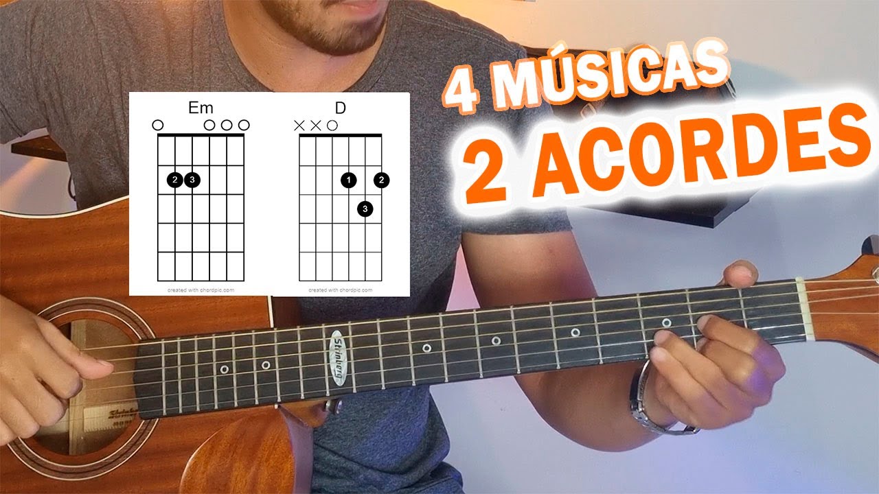 [SUPER FÁCIL] 4 Músicas Fáceis de Tocar no Violão com 2 ACORDES para Iniciantes