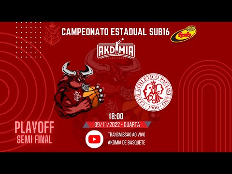 Regatas x Paulistano: Playoff - Semi Final - Campeonato Estadual 2022 de Basquete, sub16.