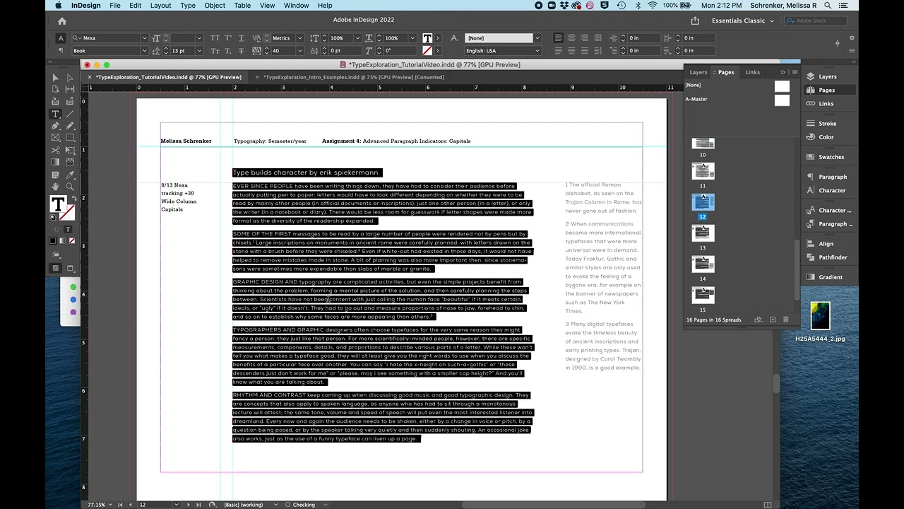Explorations Tutorial Assignment 4: All