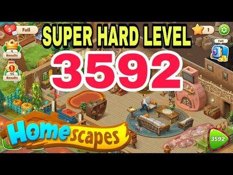 HOMESCAPES : LEVEL 3592 (SUPER HARD LEVEL) 🏡⚘||✔💯