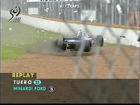 1998 Argentine Grand Prix - Tuero crashing and Schumacher running wide | DigitalF1 50 fps
