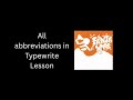All abbreviations in Cornelius' "Typewrite Lesson"