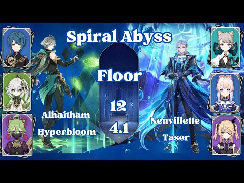 NEW Spiral Abyss 4.1 Floor 12 (9 Stars) C0 Alhaitham & C1 Neuvillette - Genshin Impact 4.1