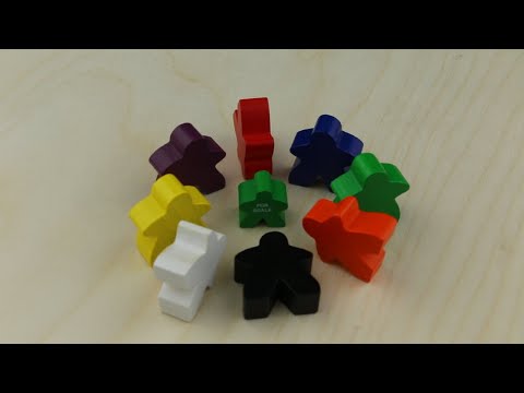 Meeple, Large, Wood, Red video