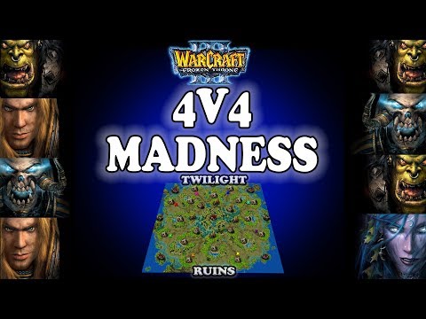 Grubby | Warcraft 3 TFT | 1.29 | 4v4 on Twilight Ruins - 4v4 Madness