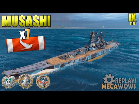 Musashi 7 Kills on Mountain Range Map | World of Warships