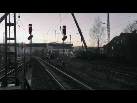 Demontage Eisenbahn Fussgängerbrücke in Letmathe