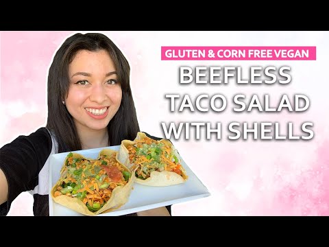 Corn Free and Gluten Free Vegan Taco Salad with Shells